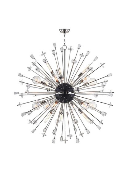 Liberty 18-Light Chandelier in Polished Nickel.